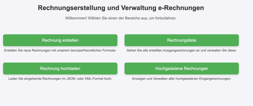 Startseite Open Source Tool e-Rechnung